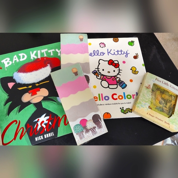 Other - 3 Kitty Children's books with 2 magnetic notepads